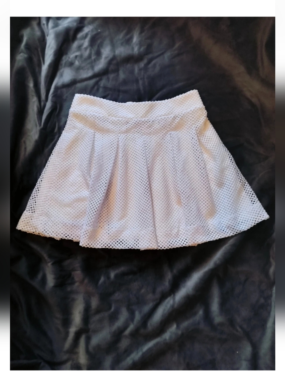 NEW Banana Republic White Mesh Skater Mini Skirt - 4